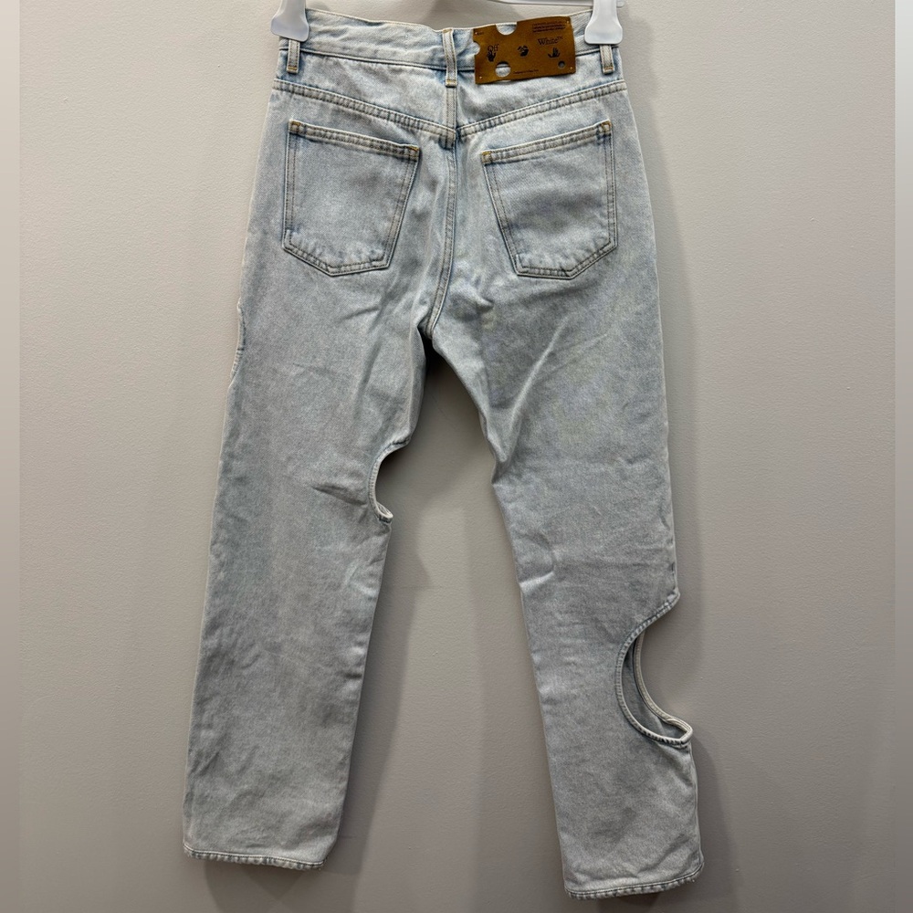 Off White Meteor Cut-Out Light Blue Women's Jeans - Picture 12 of 12
